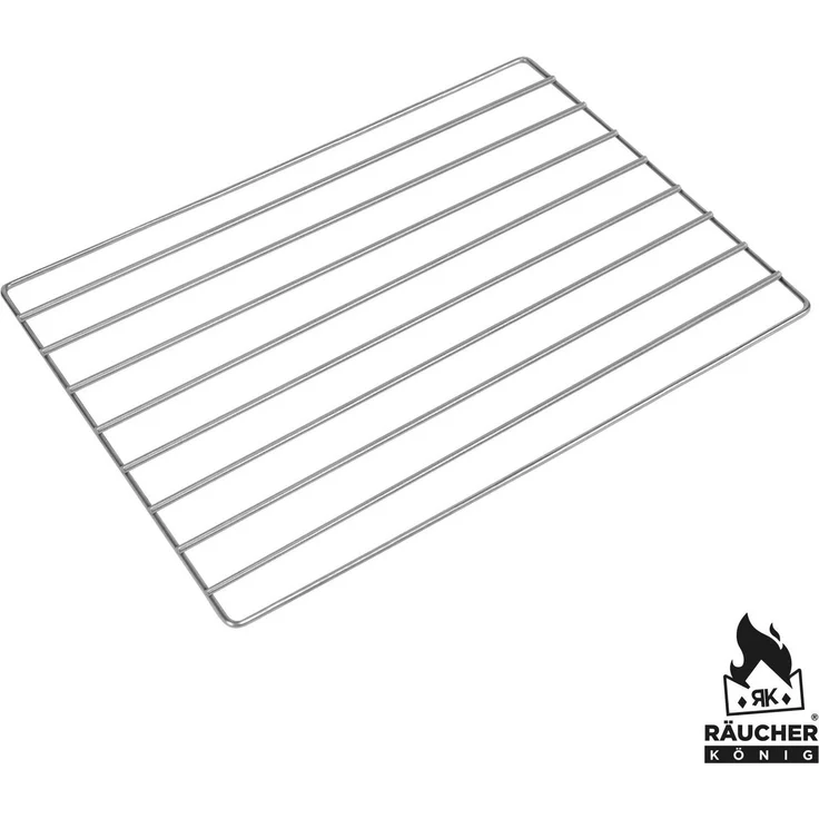 Räucher König Metall RK Räucher König Grillrost verchromt, 340 x 250 mm Silber 34 x 25 cm – Bild 1