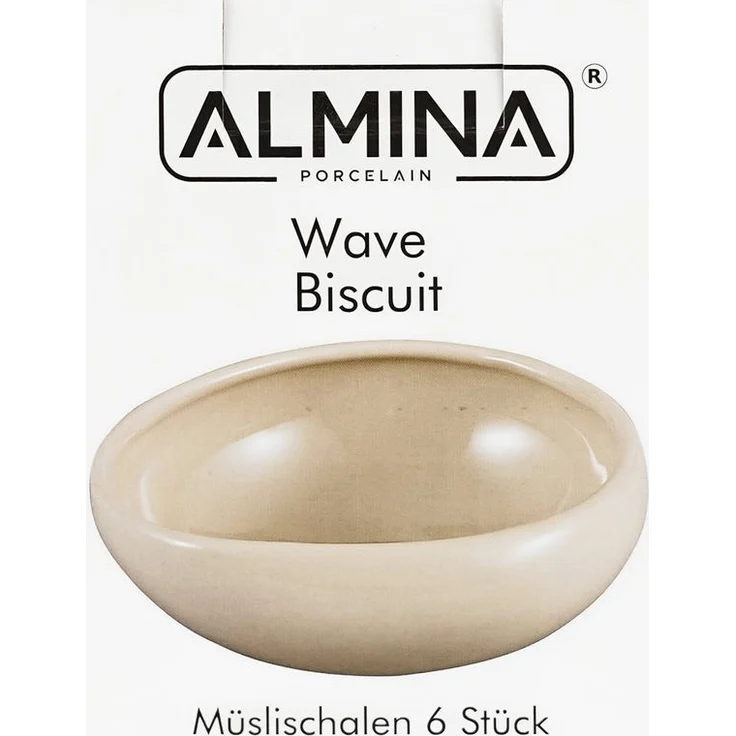 Wave Biscuit 6er-Set Müslischalen aus hochwertigem Porzellan - 12 x 4,5 cm – Bild 5