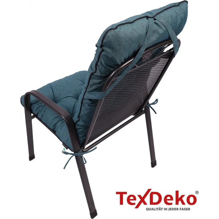 TexDeko Sitzauflage Ecolen Hochlehner 50 x 70 x 50cm - gesteppte Gartenstuhl-Auflage, (1× Gartenstuhl-Auflage (120 × 50cm), UV-Beständig, Wasserabweisend mit Anti-Rutsch Boden – Bild 3