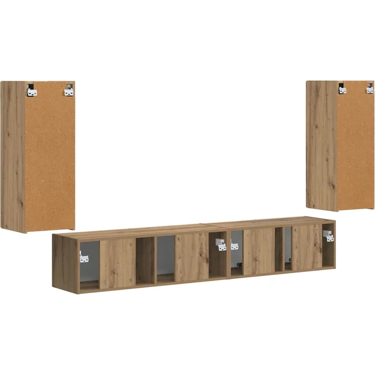 vidaXL TV-Schrankset 4 stk. Artisan-Eiche Holzwerkstoff 3409167 – Bild 9