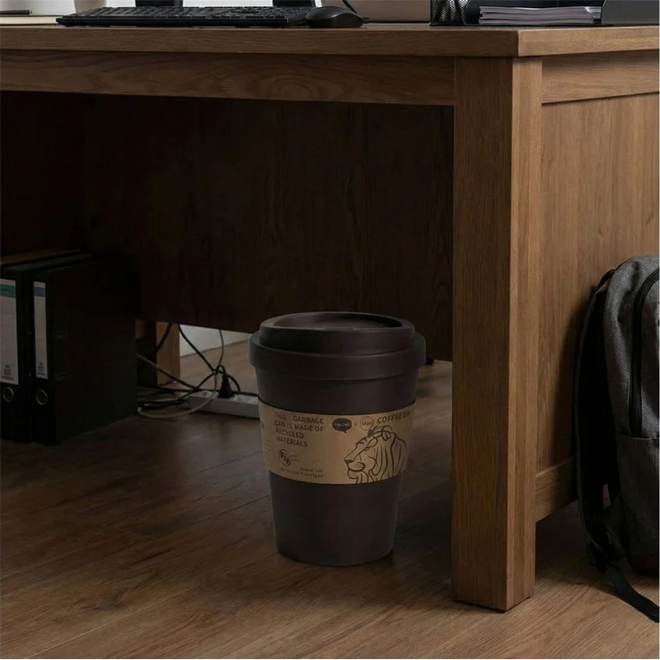 Sinoba Papierkorb XXL Kaffeebecher Coffeecup, Abfalleimer Mülleimer mit abnehmbaren Schwingdeckel 11 Liter – Bild 4