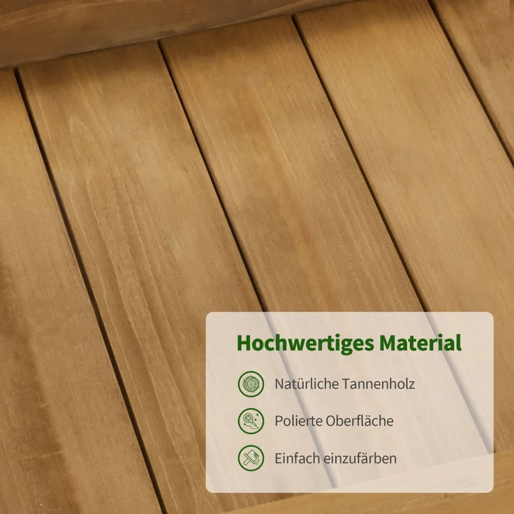 M MCombo Pflanztisch mit Schublade, Ablage, Verzinkter Arbeitsplatte & Schrank, Gärtnertisch Wetterfest mit 3 Haken, Blumentisch Massivholz für Garten, Balkon & Terrasse, 47 x 111 x 127 cm, 2049 (Natur) – Bild 7
