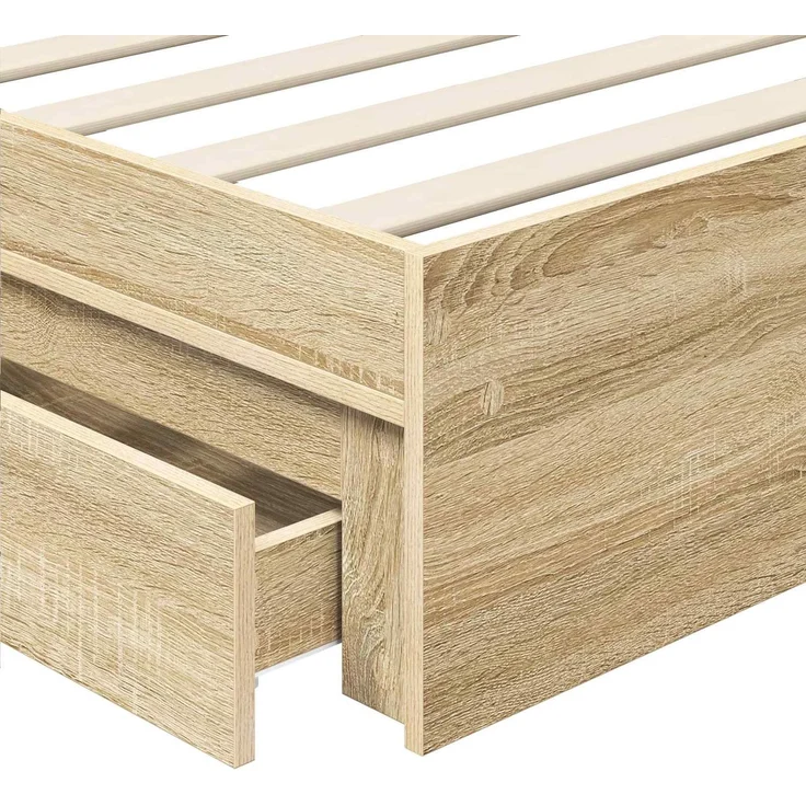 vidaXL Aufbewahrungsbett Sonoma-Eiche 100 x 200 cm Holzwerkstoff 3413536 – Bild 10