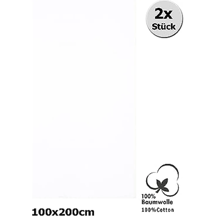 Betz Badetücher 2 Stück Badetuch groß XXL Saunatücher Strandtuch Dresden 100x200 cm, 100% Baumwolle (Set, 2-St), Farbe weiß – Bild 3