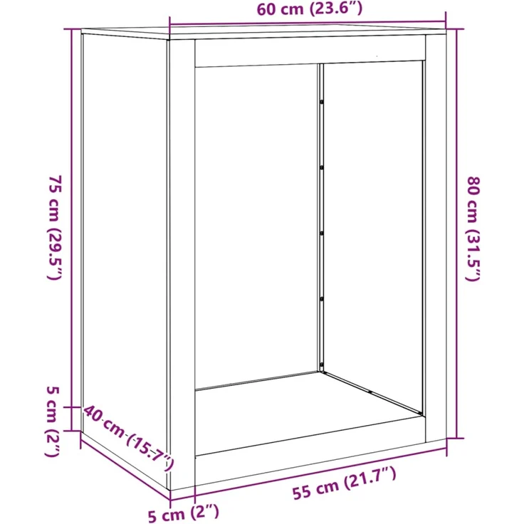 vidaXL Brennholzregal Grün 60x40x80 cm Stahl 850999 – Bild 9