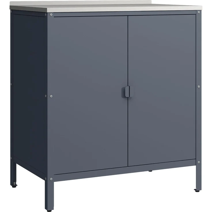 Outdoorset Bolognano Standregal und Schrank Dunkelgrau, matt [casa. pro] – Bild 4