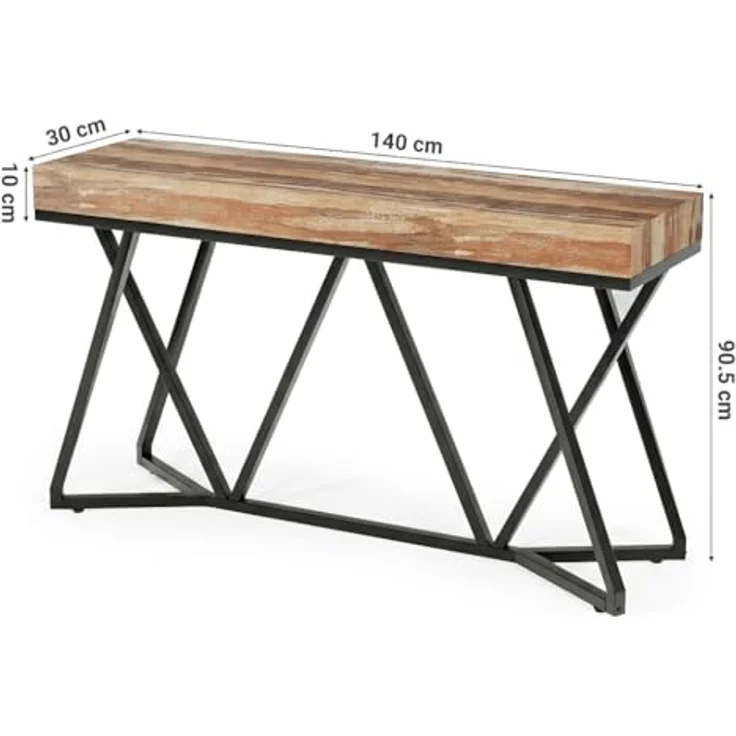 LITTLE TREE Sofa Console Table with Unique Metal Base, Entryway Table Behind Couch Table – Bild 4