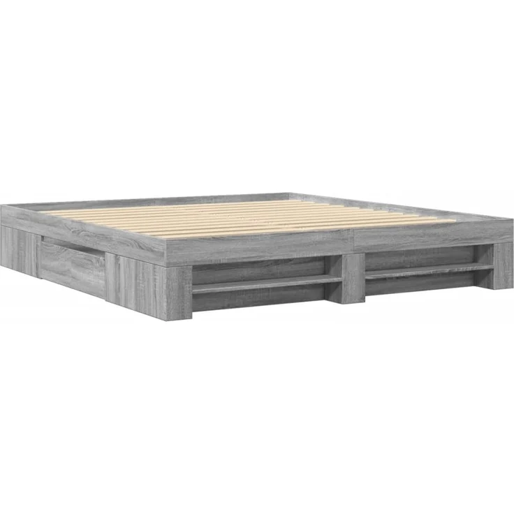 vidaXL Bettgestell ohne Matratze Grau Sonoma 180x200 cm Holzwerkstoff 3295455 – Bild 3