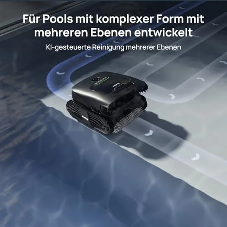 Beatbot Aquasense 2 Ultra Poolroboter, Hybridsense KI Mapping, 5in1 Komplettreinigung, KI-Schmutzerkennung, Poolsauger Akku für Oberfläche Boden und Wand, Poolreinigung bis zu 300m² – Mitternachtblau – Bild 4