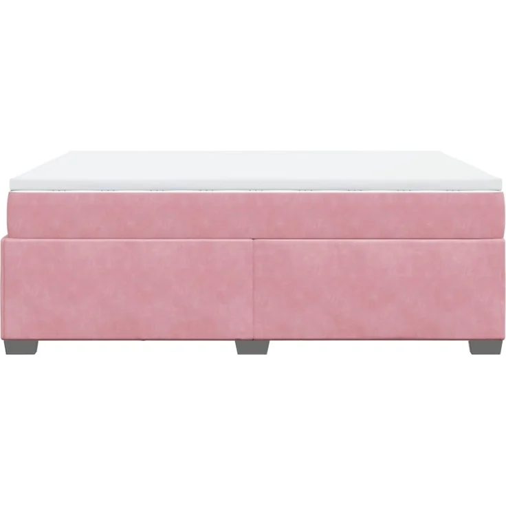 vidaXL Boxspringbett mit Matratze Rosa 140x200 cm Samt 3285292 – Bild 7