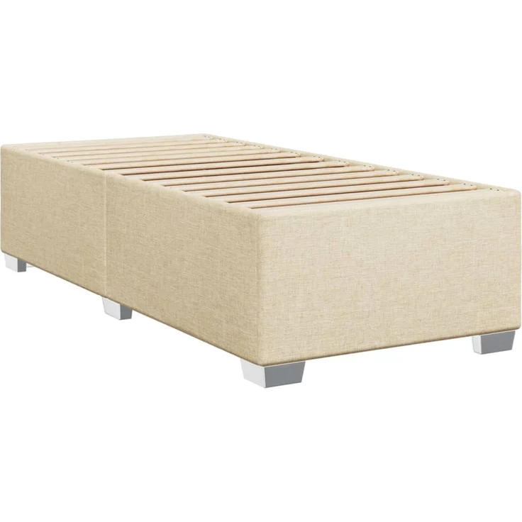 vidaXL Bettgestell ohne Matratze Creme 80x200 cm Stoff 3284434 – Bild 2