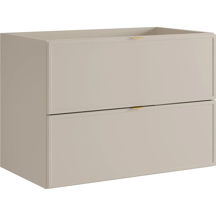Vente-unique - Hängender Waschtischunterschrank mit Metallgriffen – Farbe Beige – B80 cm – ONDIL – Bild 4