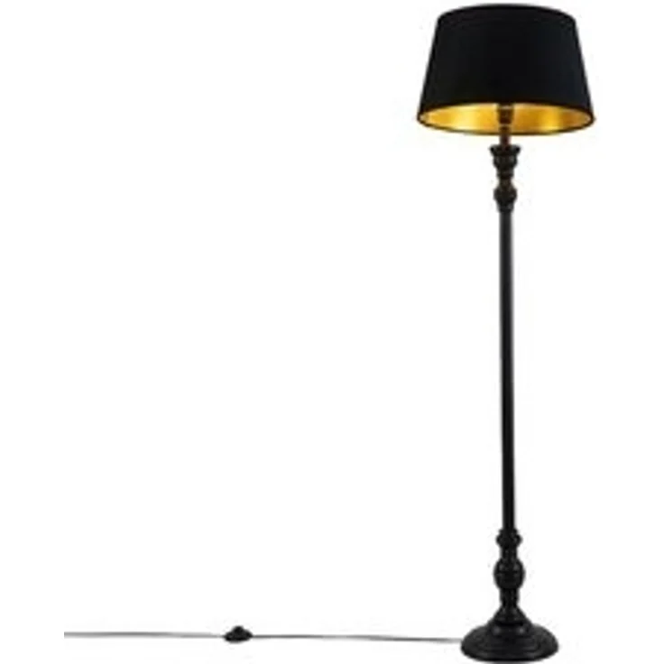 Qazqa Stehlampe Classico, ohne Leuchtmittel, E27, Schwarz, Klassisch / Antik, Holz, 1-flammig – Bild 6