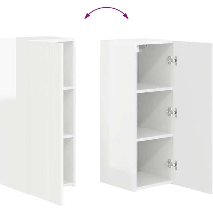 vidaXL TV-Wandregal-Set 4 pcs Hochglanz Weiß Holzwerkstoff 3408920 – Bild 11