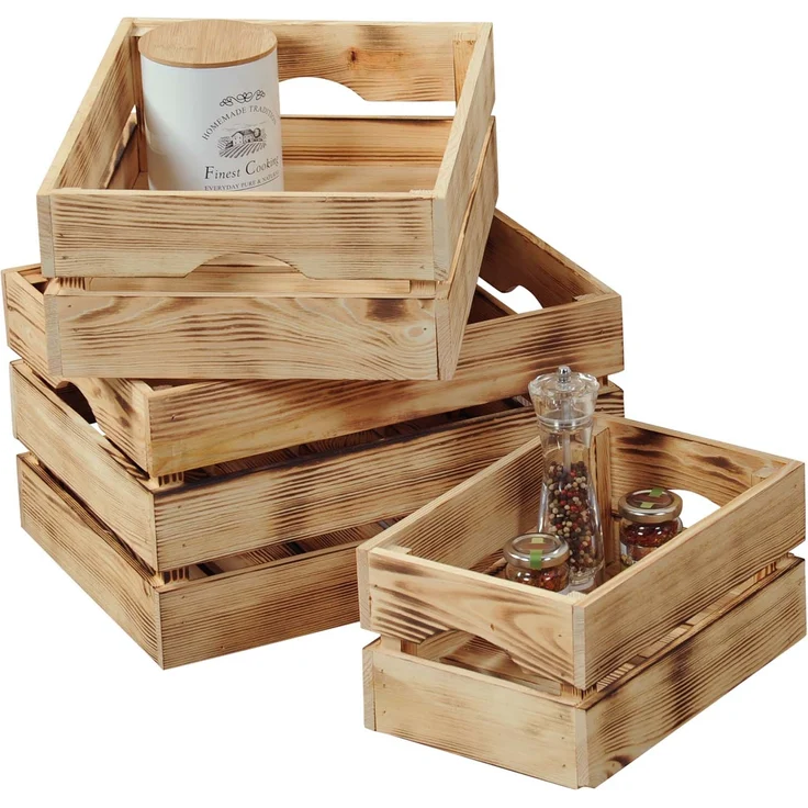 Aufbewahrungskiste mit Stapelleiste - Kiefer - 30 x 20 x15cm – Bild 5