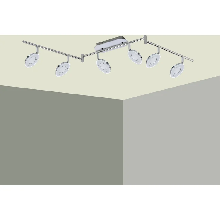 TRANGO LED Deckenstrahler, 6-flammig 2002-068 LED Wohnzimmer Lampe OLI in Chrom-Optik inkl. 6x 5 Watt LED Modul I Deckenlampe I Deckenstrahler I Deckenleuchte, Schlafzimmer-Leuchte schwenkbar und drehbar – Bild 3