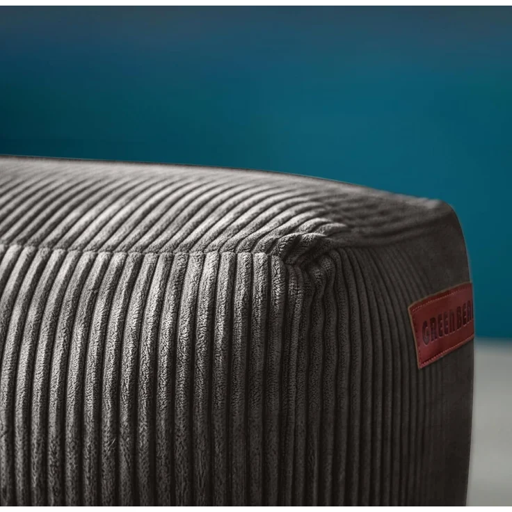 Green Bean® Indoor Sitzhocker Pouf 70x33x28cm EPS-Perlen Füllung & Cordstoff Kuschelig Weich Waschbar - Drinnen Bodenkissen Liegekissen Sitzkissen Sitzhocker Sessel Kinder Erwachsene Stoff Anthrazit – Bild 4