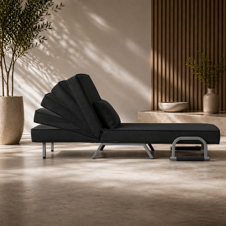 Makika Schlafsessel Schlafsofa Ted klappbar in Schwarz – Bild 4