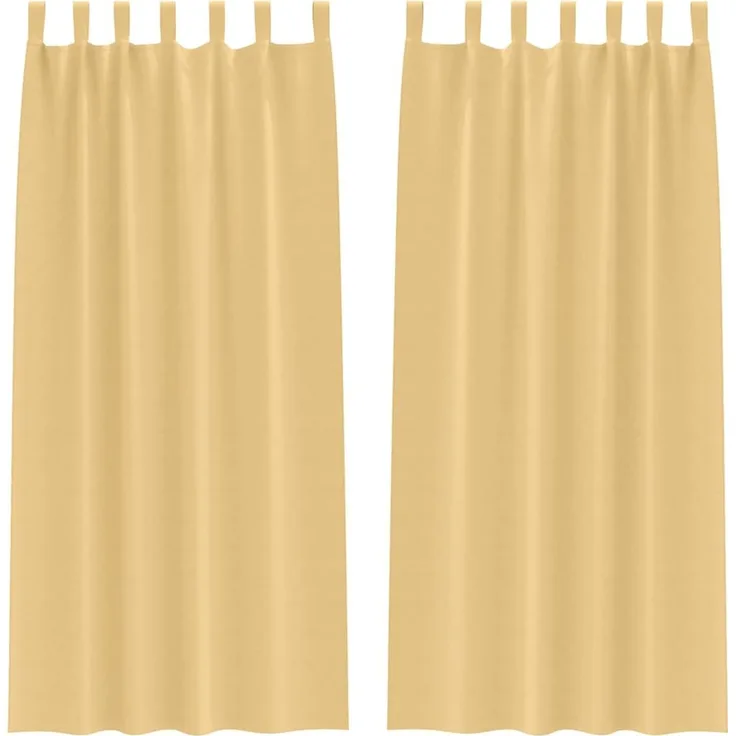 vidaXL Verdunkelungs-Vorhänge mit Ringen 2 pcs Beige 245 x 140 cm 4107536