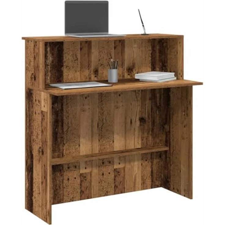 vidaXL Empfangstheke Altholz-Optik 100x50x103,5 cm Holzwerkstoff 859031 – Bild 4