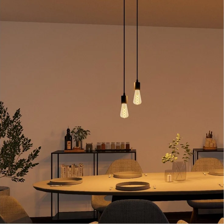 SSC-LUXon LED-Hängeleuchte PARU 2er Hängeleuchte inkl. E27 LED Glühbirnen dimmbar 3W, Extra Warmweiß – Bild 1