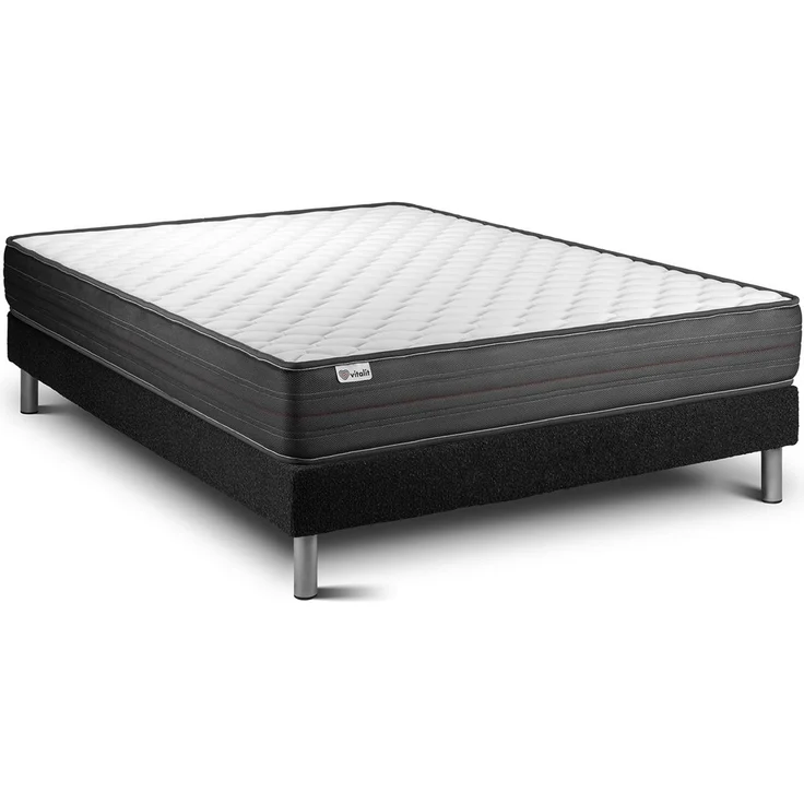 Matratzenset VITALPOWER 160 x 220 cm Bettrahmen Kit schwarz – Bild 2