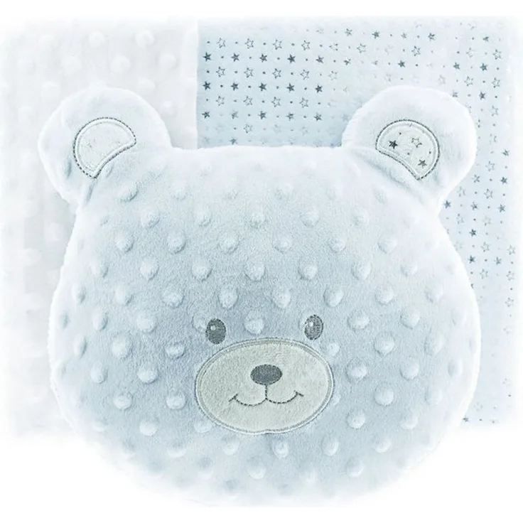 Babydecke Babydecken-Set mit Kissen Zweilagige Babydecke aus Polyester 100x80cm, Almina