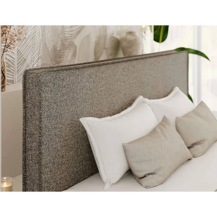 Design Polsterbett LUMARO CLASSIC 140x200 cm mit Lattenrost & 12cm hohen Füßen, Doppelbett mit Kopfteil, Konfigurierbar, Pocket Matratze - Grau Strukture - VIRE LUX – Bild 3