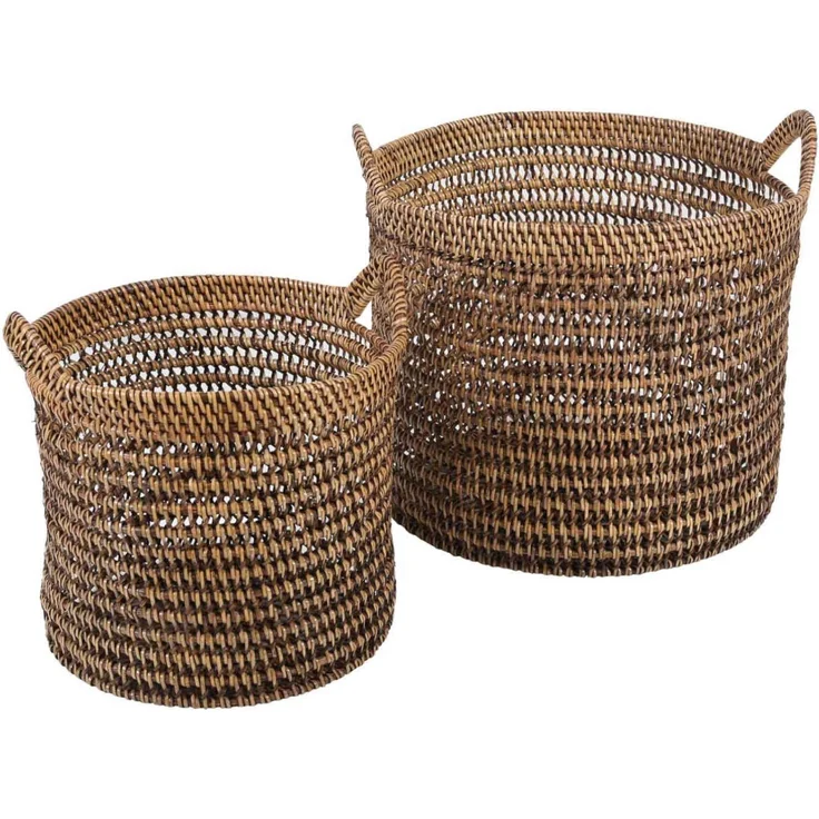 Rattan Korb Eda Braun mit Henkel L – Bild 5