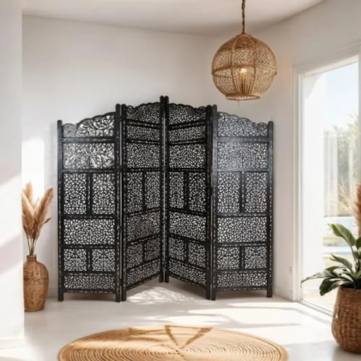 Marrakesch Orient & Mediterran Interior Paravent Orientalischer Paravent aus Holz saraswati, Handarbeit – Bild 2