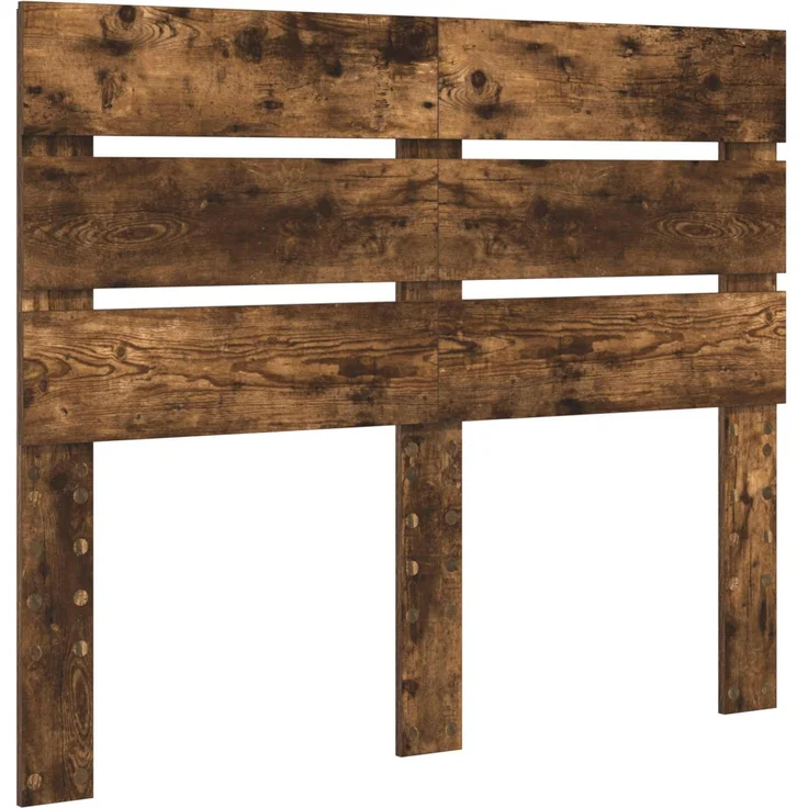 vidaXL Bettrahmen Geräucherte Eiche 135 x 190 cm Massives Kiefernholz 3411756 – Bild 5