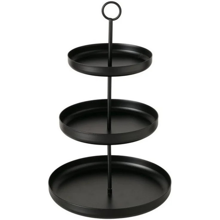 BOLTZE GRUPPE GmbH Etagere Boltze Etagère Credo 3-Etagen schwarz H32,5 x D20 cm, Metall – Bild 4
