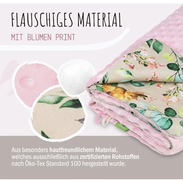 LULANDO® Babydecke 100x75 cm Kuscheldecke Krabbeldecke Spieldecke aus 100% Baumwolle - Standard 100 von Oeko-Tex - Antiallergisch - Hergestellt in der EU – Bild 5