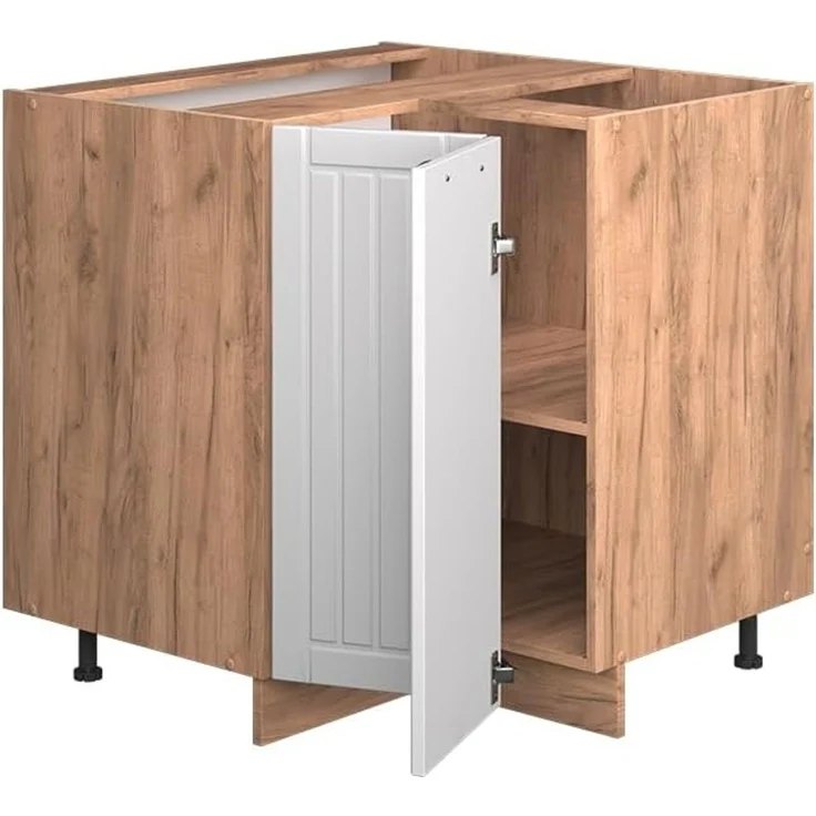 Eckunterschrank Fame-Line Weiß Landhaus 80.5 cm , AP Eiche Vicco – Bild 5