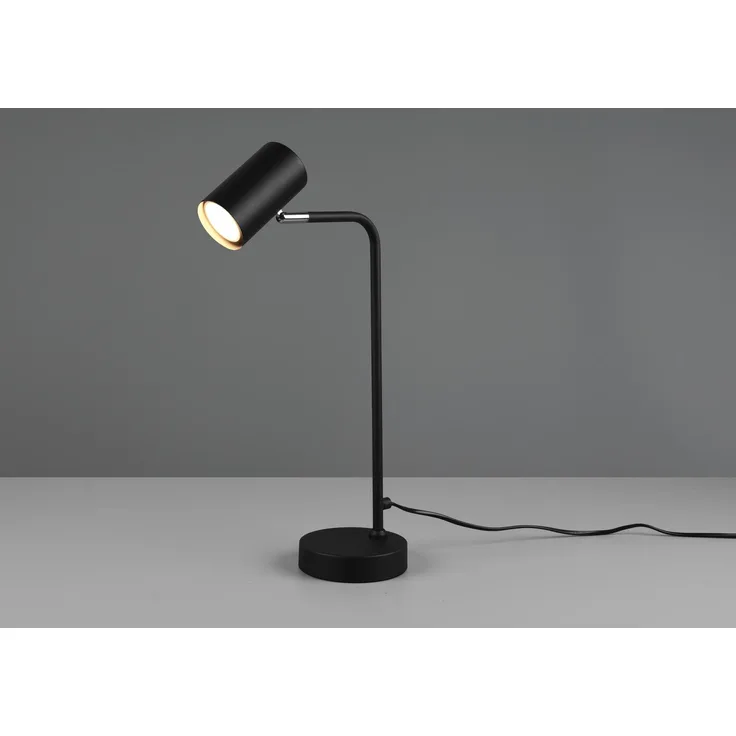 TRIO Leuchten LED Schreibtischlampe wechselbar, dimmfunktion, Kunststoff schwarz matt, Höhe 45cm
