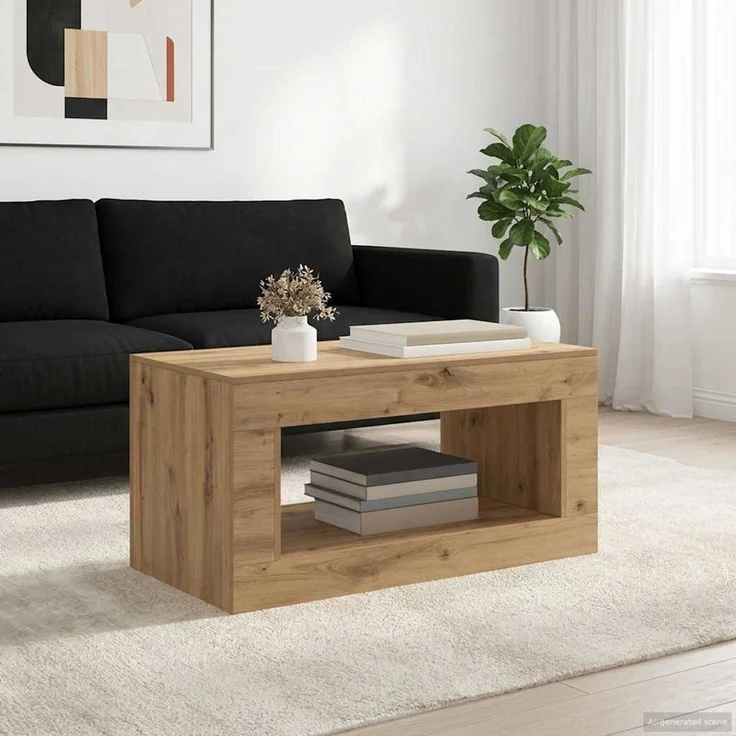vidaXL Couchtisch Artisan-Eiche 99.5 x 50 x 50 cm Holzwerkstoff 899910 – Bild 1