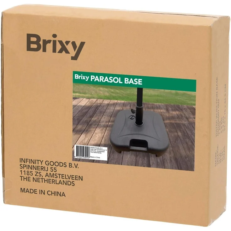 Brixy Sonnenschirmständer - Befüllbar - 40KG - Kompakt und Stabil - Sonnenschirmhalter - Kunststoff - Anthrazit – Bild 11
