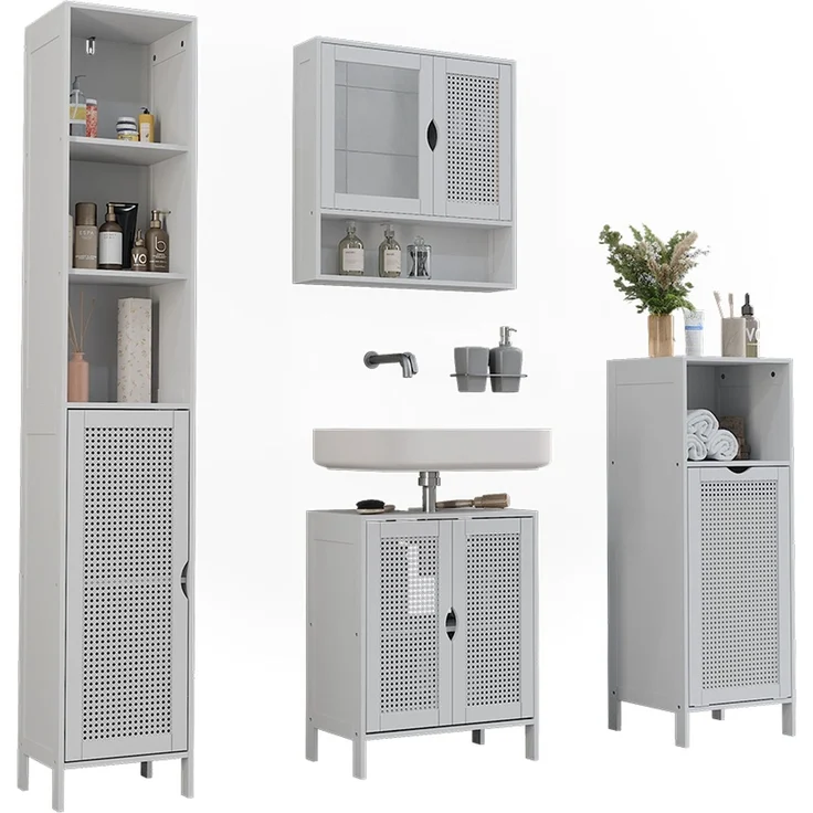 Badmöbel-Set Liora Weiß 4-teilig Vicco – Bild 5