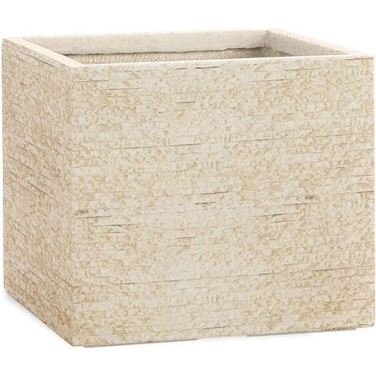 Pflanzwerk® Pflanzkübel CUBE Premium Fiberglas Blumenkübel Frostbeständig mit Lotus-Effekt, Lotus-Effekt - Handgefertigt - Eckig - Frostbeständig