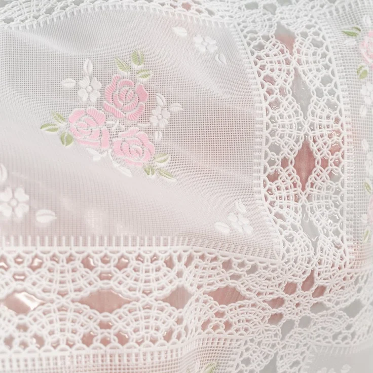 ANRO Tischdecke Lace Vinyltischdecke Häkelspitze Gartentischdecke (Einzelstück 1-tlg), Relief Lace Vinyl 138x100cm wasserabweisend – Bild 3