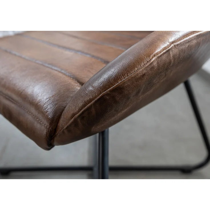 Stuhl Echtleder 59x68x93 dunkelbraun IRON LABEL #16 – Bild 6