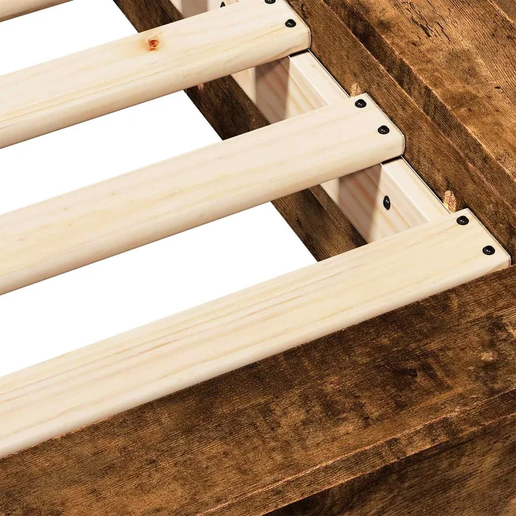 vidaXL Bodenbettgestell Geräucherte Eiche 80 x 210 cm Holzwerkstoff 3429701 – Bild 8