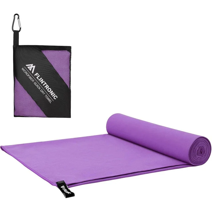 Handtuch Mikrofaser 200x100cm Schnelltrocknend Strand Lila 200*100 cm – Bild 1