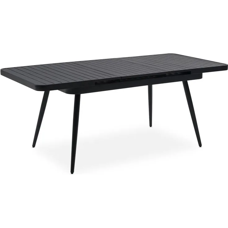 IDIMEX Gartentisch Sunny, Metall, Schwarz, ausziehbar von 150 auf 200 cm, wetterfest und pflegeleicht