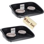 GarPet Futterstation 2x Futterstation 2 Näpfe Futterbar Napfset Hunde Futter Napf Matte