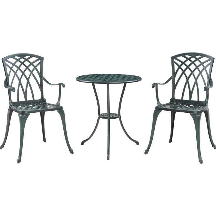 Bistro-Set Vena 3-tlg. Aluminiumguss Dunkelgrau mit grüner Patina [casa. pro] – Bild 3
