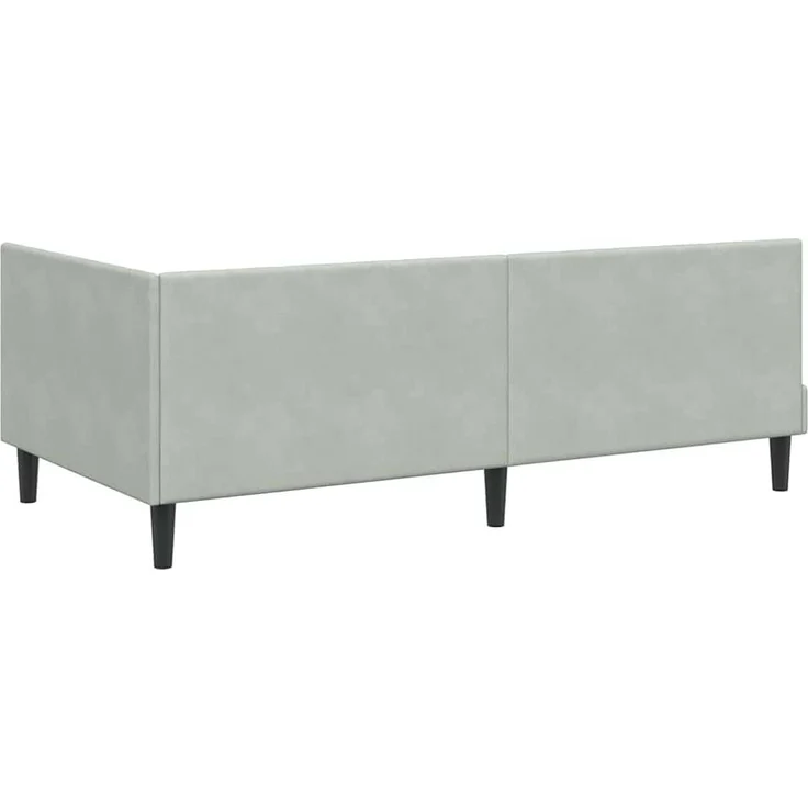 vidaXL Eckbettgestell mit Kopfteil Hellgrau 90 cm x 200 cm Samt 42016348 – Bild 6