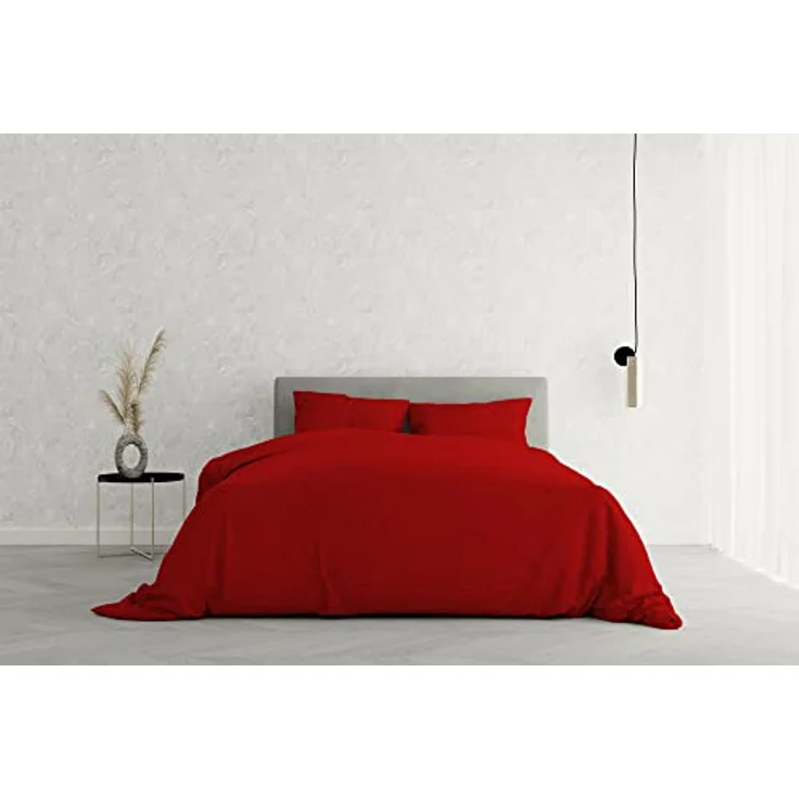 Italian Bed Linen Satin Stripes Bettbezug, Doppelte, Rot – Bild 6