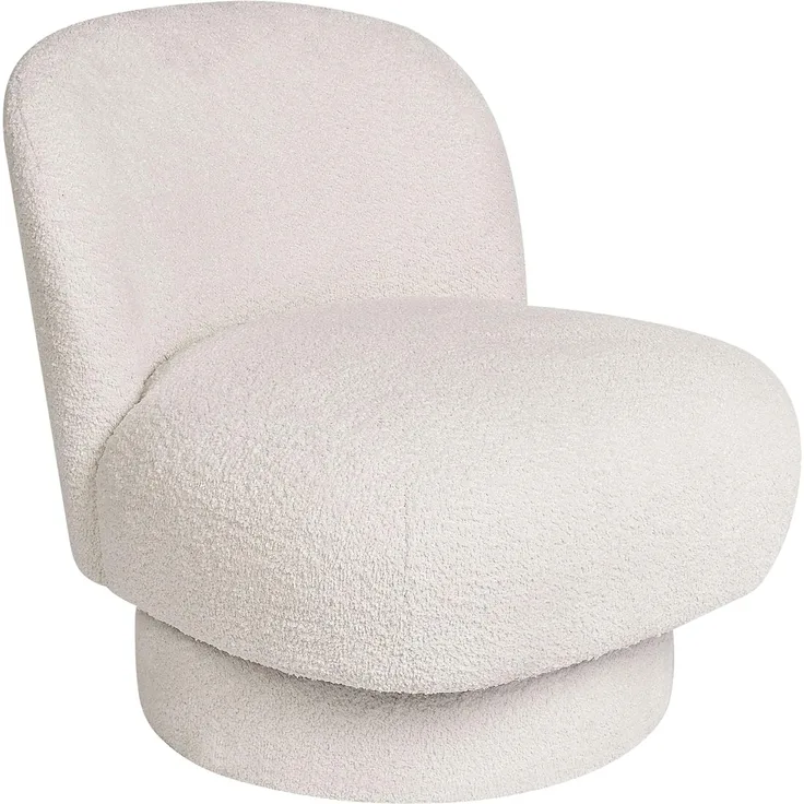 Sessel AYLO drehbar Bouclé Cremeweiß