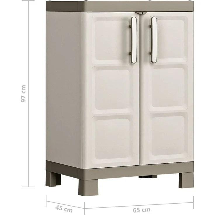 Keter Lagerschrank Excellence Niedrig Beige und Taupe 97 cm 46640 – Bild 6